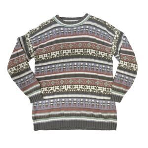 VTG 90s Woods & Gray Cottagecore Prairie Pastel Grandma Sweater Country Sz M